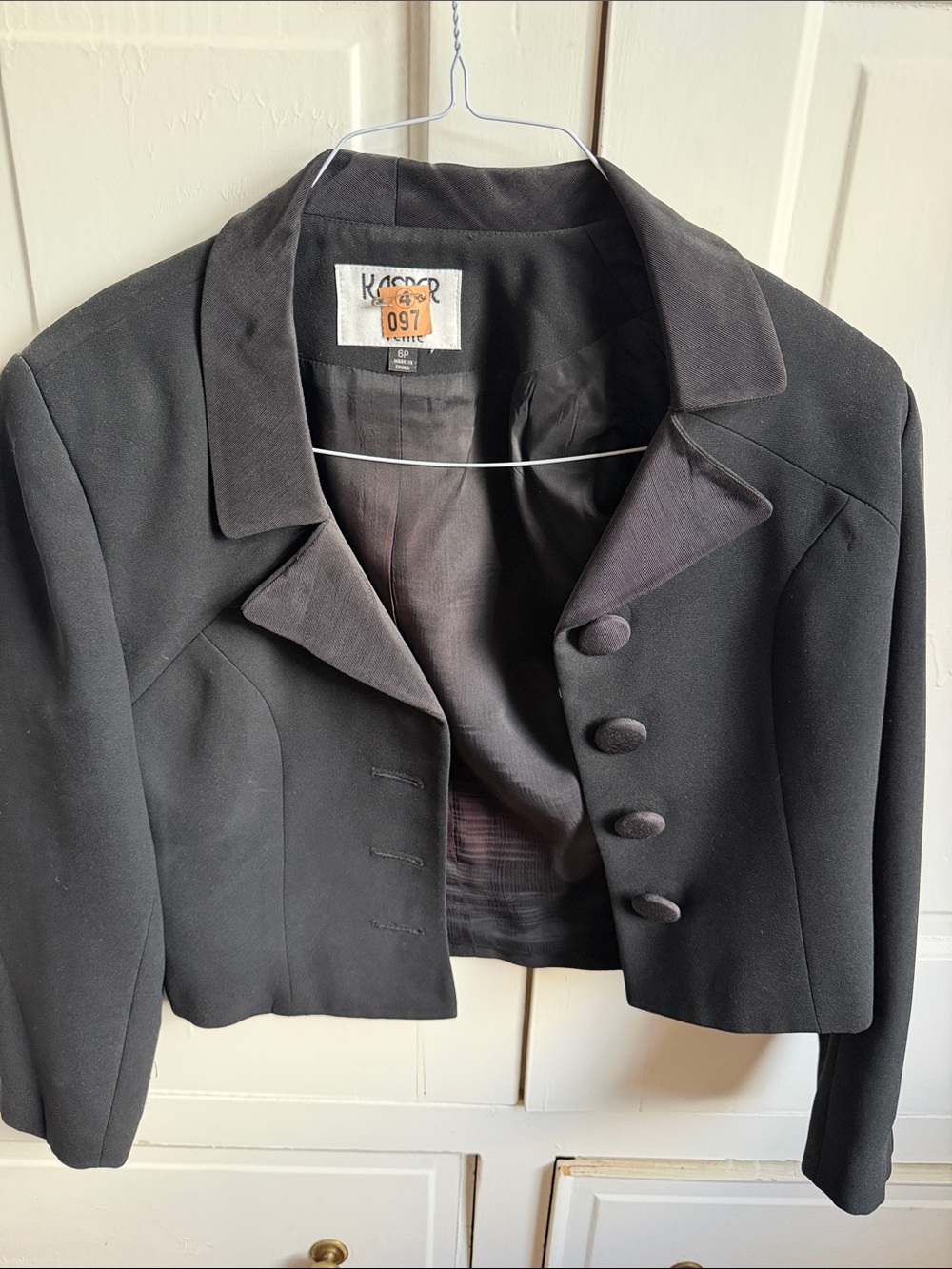 Vintage Kasper Women's Black Button Jacket